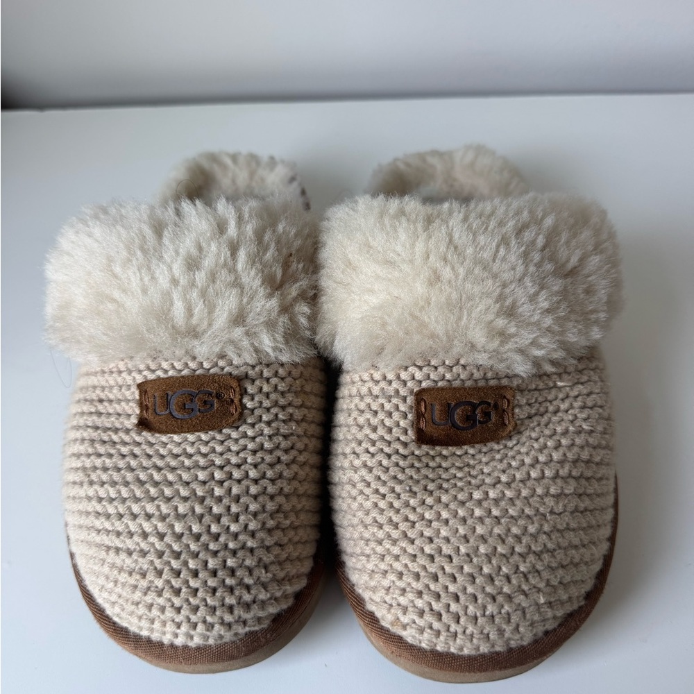 UGG Cream Knit Slippers